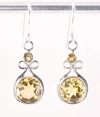 Opengewerkte zilveren oorbellen met citrien afbeelding 1