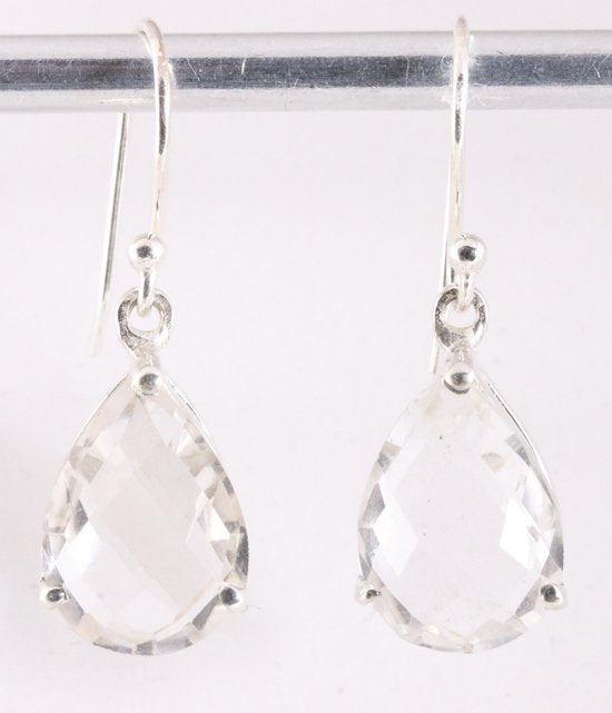 Zilveren oorbellen met bergkristal afbeelding 1