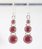 Zilveren oorbellen met granaat afbeelding 1