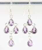 Fijne zilveren oorbellen met amethist afbeelding 1