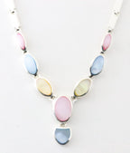 Hoogglans zilveren collier met veelkleurige schelp afbeelding 1