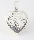 Fijn bewerkt hartvormig zilveren medaillon afbeelding 1