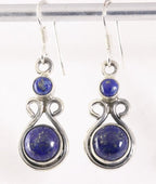Opengewerkte zilveren oorbellen met lapis lazuli afbeelding 1