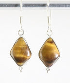 Fijne zilveren oorbellen met tijgeroog afbeelding 1