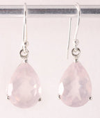Zilveren oorbellen met rozenkwarts afbeelding 1