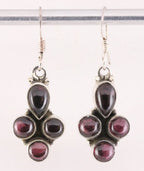 Zilveren oorbellen met granaat afbeelding 1