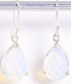 Zilveren oorbellen met vuuropaal afbeelding 1