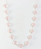 Zilveren collier met rozenkwarts afbeelding 1