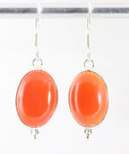 Fijne zilveren oorbellen met carneool afbeelding 1