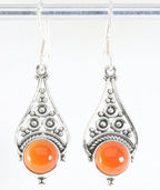 Opengewerkte zilveren oorbellen met carneool afbeelding 1