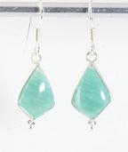 Fijne zilveren oorbellen met groene amazoniet afbeelding 1