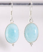 Zilveren oorbellen met larimar afbeelding 1