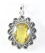 Bewerkte zilveren hanger met citrien afbeelding 1