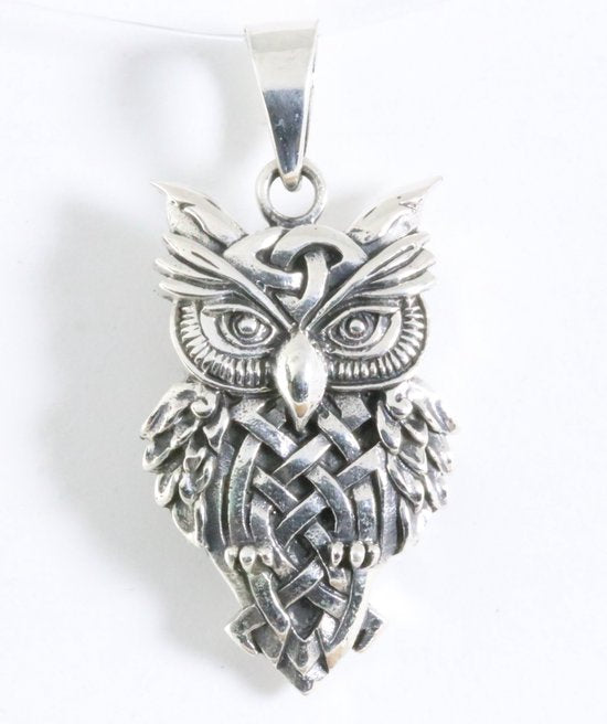 Zilveren uil hanger afbeelding 1