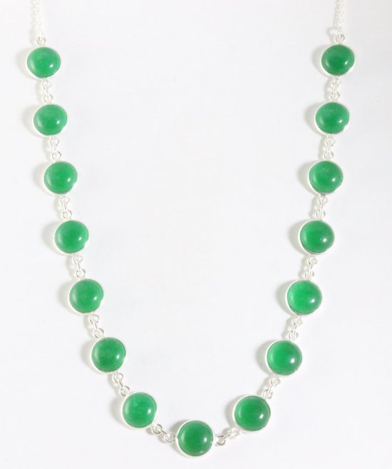 Zilveren collier met jade afbeelding 1