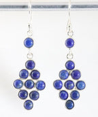 Lange zilveren oorbellen met lapis lazuli afbeelding 1