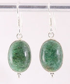 Zilveren oorbellen met jade afbeelding 1