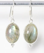 Fijne zilveren oorbellen met labradoriet afbeelding 1
