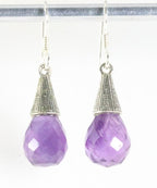 Bewerkte zilveren oorbellen met amethist afbeelding 1