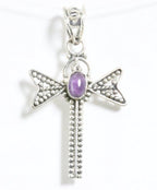 Zilveren libelle hanger met amethist afbeelding 1