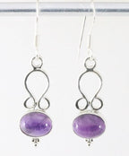 Fijne opengewerkte zilveren oorbellen met amethist afbeelding 1