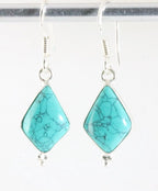 Fijne zilveren oorbellen met turkoois afbeelding 1