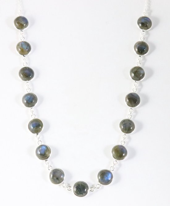 Zilveren collier met labradoriet afbeelding 1