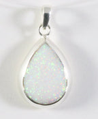 Druppelvormige hoogglans zilveren hanger met welo opaal afbeelding 1