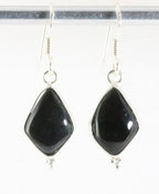 Fijne zilveren oorbellen met onyx afbeelding 1