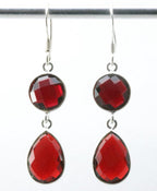 Zilveren oorbellen met granaat afbeelding 1