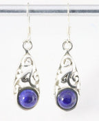 Fijne opengewerkte zilveren oorbellen met lapis lazuli afbeelding 1