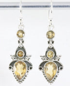 Bewerkte zilveren oorbellen met citrien afbeelding 1