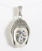 Grote zilveren Boeddha hanger afbeelding 1