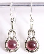 Zilveren oorbellen met granaat afbeelding 1