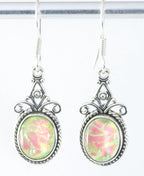 Bewerkte zilveren oorbellen met veelkleurige opaal afbeelding 1
