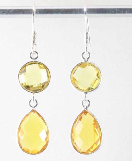 Zilveren oorbellen met citrien afbeelding 1