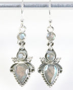 Bewerkte zilveren oorbellen met labradoriet afbeelding 1