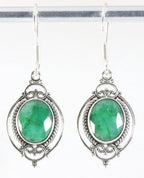 Bewerkte zilveren oorbellen met smaragd afbeelding 1