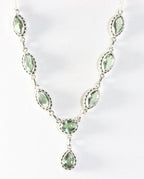 Bewerkte zilveren ketting met groene amethist afbeelding 1