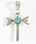 Zilveren libelle hanger met turkoois afbeelding 1