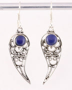 Opengewerkte zilveren oorbellen met lapis lazuli afbeelding 1