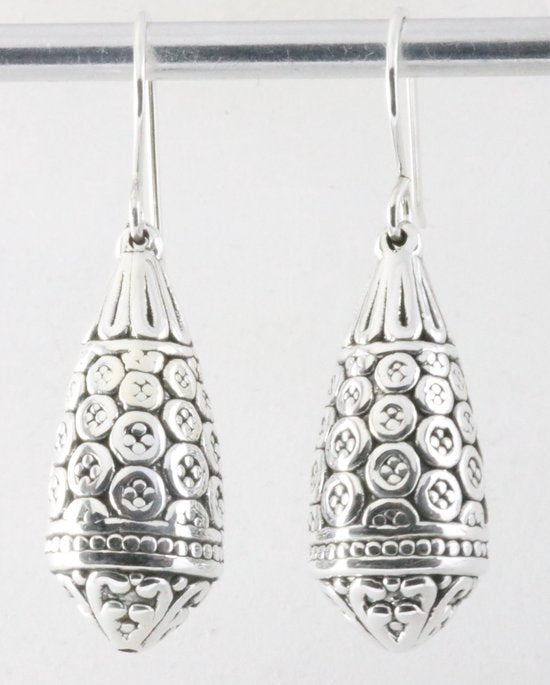 Traditionele bewerkte zilveren pegel oorbellen afbeelding 1