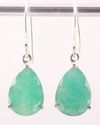 Zilveren oorbellen met smaragd afbeelding 1