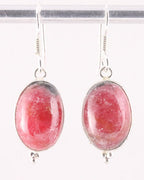 Zilveren oorbellen met rhodoniet afbeelding 1