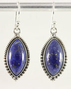 Bewerkte zilveren oorbellen met lapis lazuli afbeelding 1