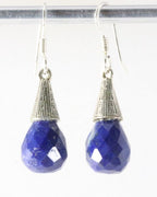 Bewerkte zilveren oorbellen met lapis lazuli afbeelding 1