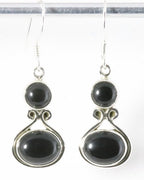 Zilveren oorbellen met onyx afbeelding 1