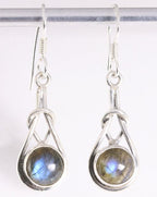 Zilveren oorbellen met labradoriet afbeelding 1