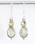Fijne bewerkte zilveren oorbellen met gouden rutielkwarts en citrien afbeelding 1