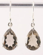 Zilveren oorbellen met rookkwarts afbeelding 5